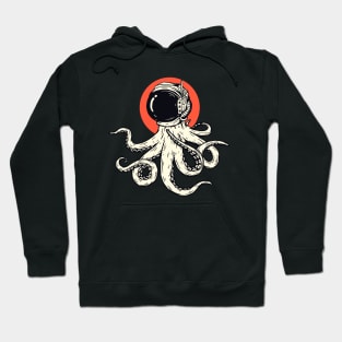 Vintage Astronaut Octopus Sketch // Retro Space Octopus Hoodie